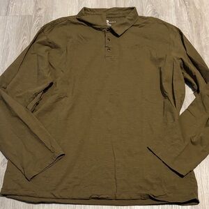 Men's Olive Long Sleeve Polo Shirt